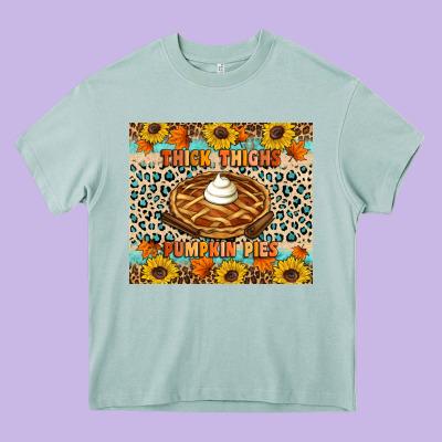 Thick Thighs Pumpkin Pies Heavy Core Tee Designed By Artiststas