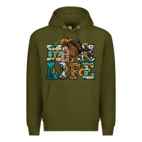 Army Green western momlife skull with bandana Premium Hoodie - Jasminsmagicworld
