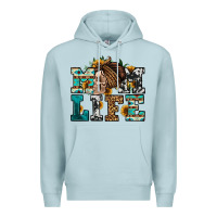 Blue Mist western momlife skull with bandana Premium Hoodie - Jasminsmagicworld