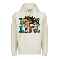 Oatmeal Heather western momlife skull with bandana Premium Hoodie - Jasminsmagicworld