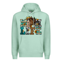Seafoam western momlife skull with bandana Premium Hoodie - Jasminsmagicworld