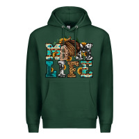 Sports Green western momlife skull with bandana Premium Hoodie - Jasminsmagicworld