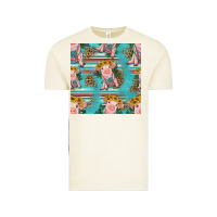 Vintage Arctic turquoise baby pig seamless pattern Vintage Tee - HRA Design Shop