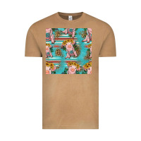 Vintage Camel turquoise baby pig seamless pattern Vintage Tee - HRA Design Shop