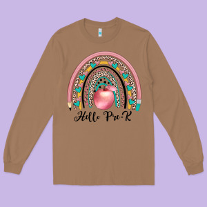 Hello Pre K Long Sleeve Tee Designed By Jahusdesignshop