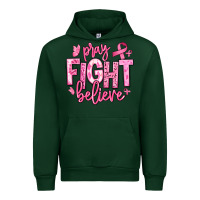 Forest Green pray fight believe breast cancer Urban Hoodie - texasbilliewilder
