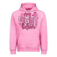 Fuchsia Pink pray fight believe breast cancer Urban Hoodie - texasbilliewilder