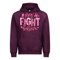 Mauve Wine pray fight believe breast cancer Urban Hoodie - texasbilliewilder