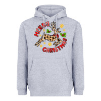 Heather Grey merry christmas deer Heavyweight Hoodie - MaliasSmallBusiness