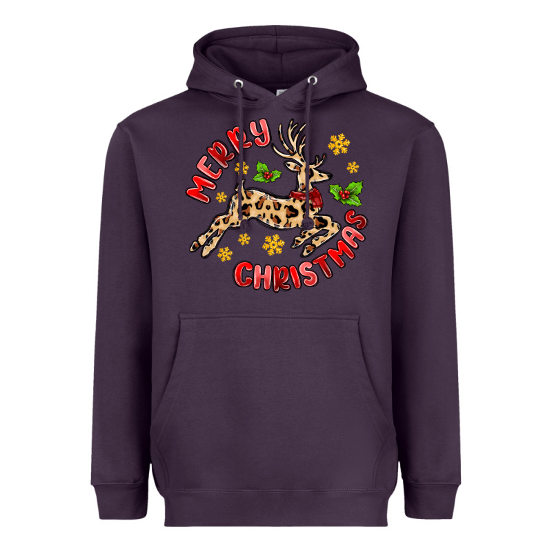 Merry Christmas Deer Heavyweight Hoodie by MaliasSmallBusiness | Teevron