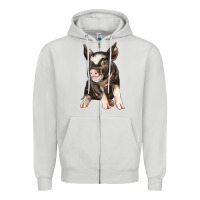 Dove Grey baby berkshire pig Zipper Hoodie - LillyAllenDesigns
