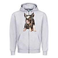 Heather Grey baby berkshire pig Zipper Hoodie - LillyAllenDesigns