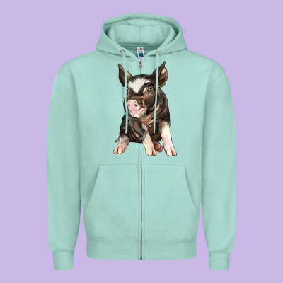 Baby Berkshire Pig Zipper Hoodie Designed By Lillyallendesigns
