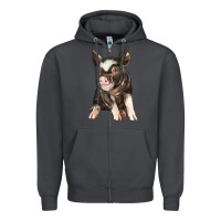 Smoke baby berkshire pig Zipper Hoodie - LillyAllenDesigns