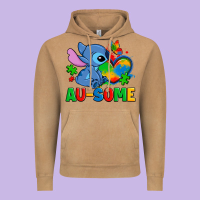 Ausome Stitch Autism Vintage Hoodie Designed By Zillion Design Studio