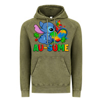 Vintage Olive ausome stitch autism Vintage Hoodie - Zillion Design Studio