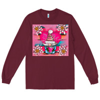 Burgundy v.d gnome and lotus tumbler Long Sleeve Tee - AdoDesignShop