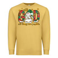 Antique Gold With God all things are possible with snowman Premium Sweatshirt - NancyCooperArtShop