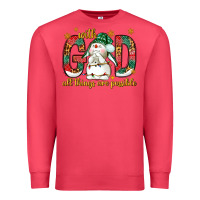 Cardinal With God all things are possible with snowman Premium Sweatshirt - NancyCooperArtShop