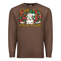 Chestnut With God all things are possible with snowman Premium Sweatshirt - NancyCooperArtShop