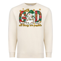 Sandshell With God all things are possible with snowman Premium Sweatshirt - NancyCooperArtShop