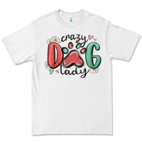 White crazy dog lady Premium Tee - MaliasSmallBusiness