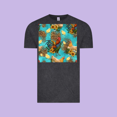 Poultry Animals Seamless Pattern Vintage Tee Designed By Hra Design Shop