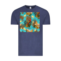 Vintage Denim poultry animals seamless pattern Vintage Tee - HRA Design Shop