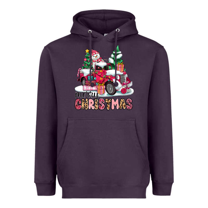Pink Merry Christmas Heavyweight Hoodie by MaliasSmallBusiness | Teevron