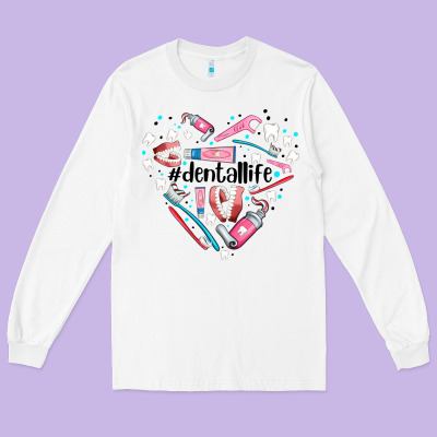Dental Life Element Heart Long Sleeve Tee Designed By Adodesignshop