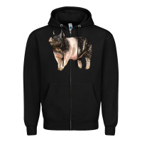 Black hampshire pig Zipper Hoodie - LillyAllenDesigns