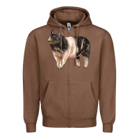 Chestnut hampshire pig Zipper Hoodie - LillyAllenDesigns