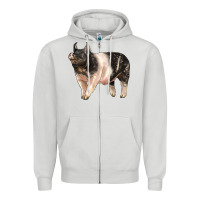 Dove Grey hampshire pig Zipper Hoodie - LillyAllenDesigns