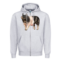 Heather Grey hampshire pig Zipper Hoodie - LillyAllenDesigns