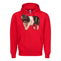 Red hampshire pig Zipper Hoodie - LillyAllenDesigns