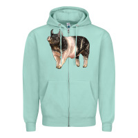 Seafoam hampshire pig Zipper Hoodie - LillyAllenDesigns