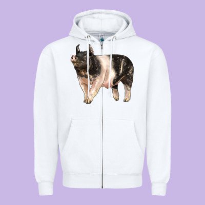 Hampshire Pig Zipper Hoodie Designed By Lillyallendesigns