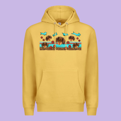 Dachshund Wiener Dog Premium Hoodie Designed By Jasminsmagicworld