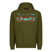 Army Green dachshund wiener dog Premium Hoodie - Jasminsmagicworld