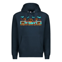 Navy dachshund wiener dog Premium Hoodie - Jasminsmagicworld