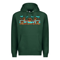 Sports Green dachshund wiener dog Premium Hoodie - Jasminsmagicworld