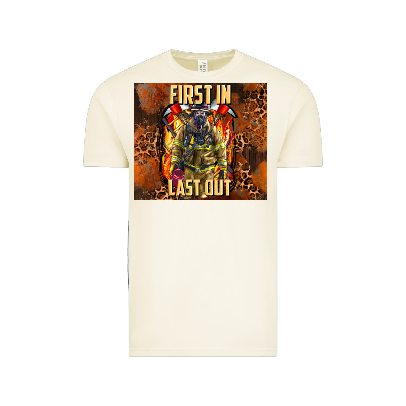 First In Last Out Firefighter Vintage Tee by AdoDesignShop | Teevron