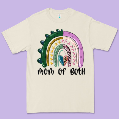 Premium Tee mom of both rainbow