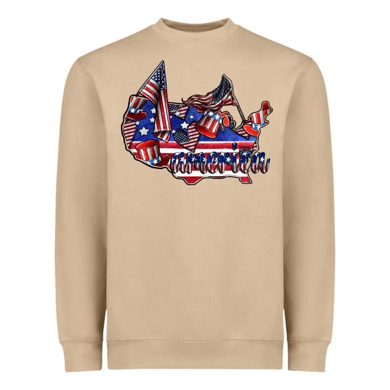 America Heavyweight Sweatshirt by CowhideDigitalArt | Teevron
