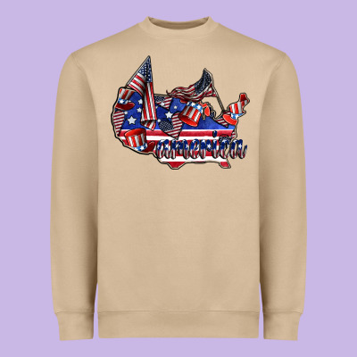 America Heavyweight Sweatshirt Designed By Cowhidedigitalart