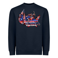 Navy america Heavyweight Sweatshirt - CowhideDigitalArt