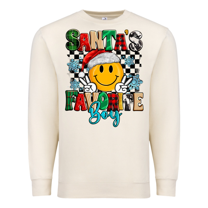 Santas Favorite Boy Premium Sweatshirt by MaliasSmallBusiness | Teevron