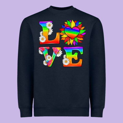 Love And Sunflower Heavyweight Sweatshirt Designed By Hra Design Shop