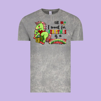 All I Want For Christmas Is A Unicorn Vintage Tee Designed By Fadigitalartstudio
