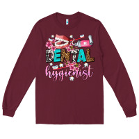 Burgundy dental hygienist Long Sleeve Tee - AdoDesignShop